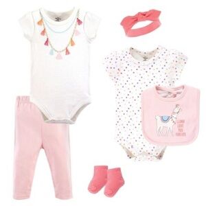 Little Treasure Baby Girl Layette 6-Piece Set, Llama Love